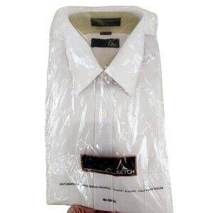Ketch Shirt Mens 15.5 32/33 White Dress Single Needle Tailoring Point Collar